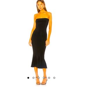 NWT Norma Kamali fishtail sleeveless/strapless  black dress